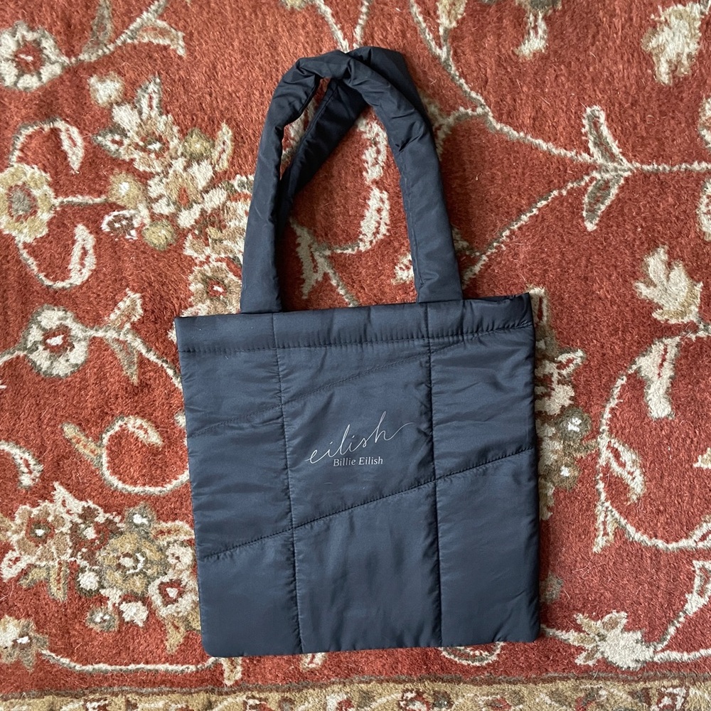 Billie Eilish Black Quilted Tote Bag